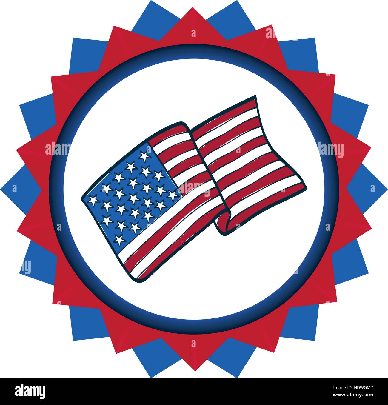 USA flag emblem icon vector illustration graphic design Stock Vector ...