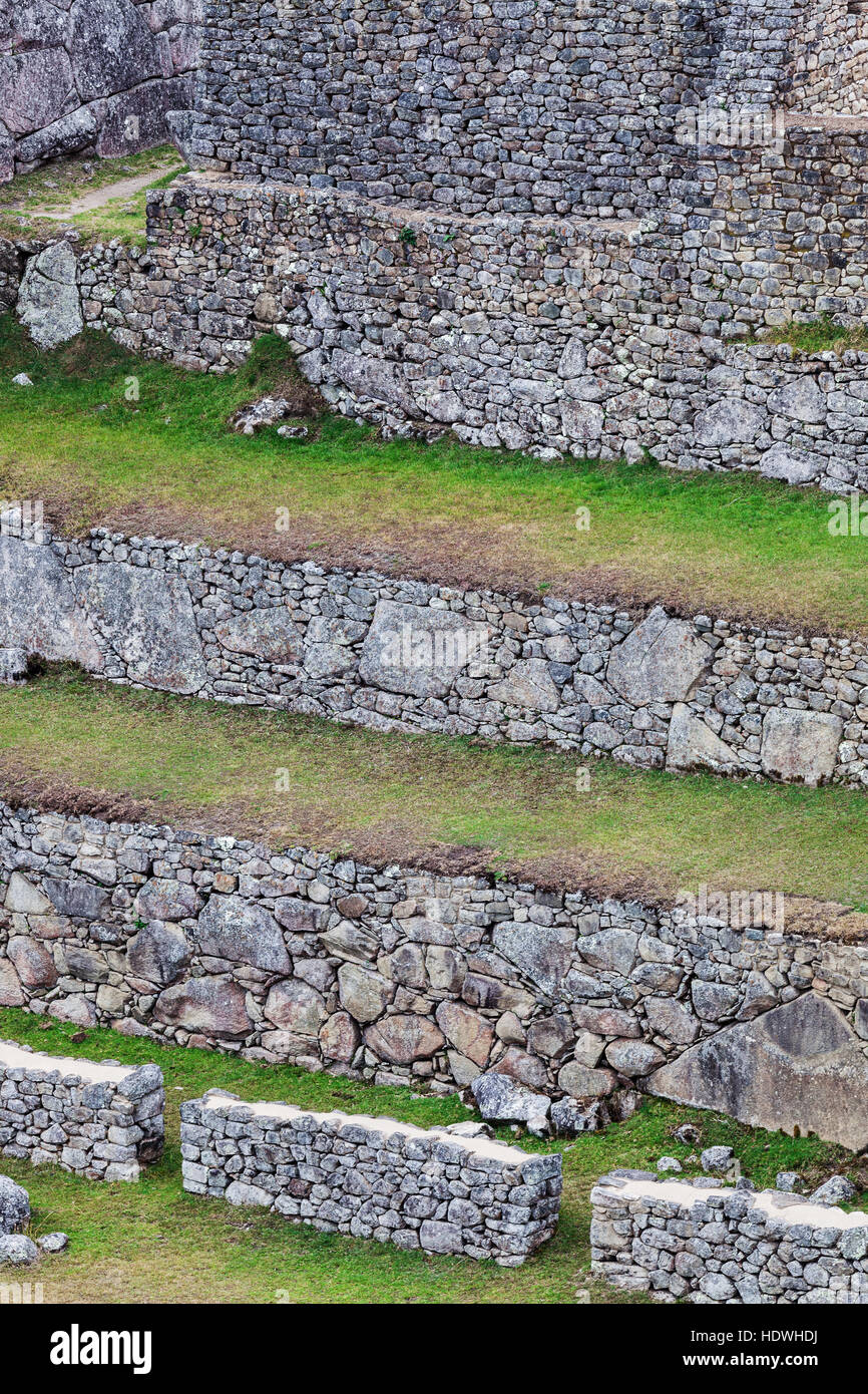walls on the mountain of Machu Picchu Stock Photo - Alamy