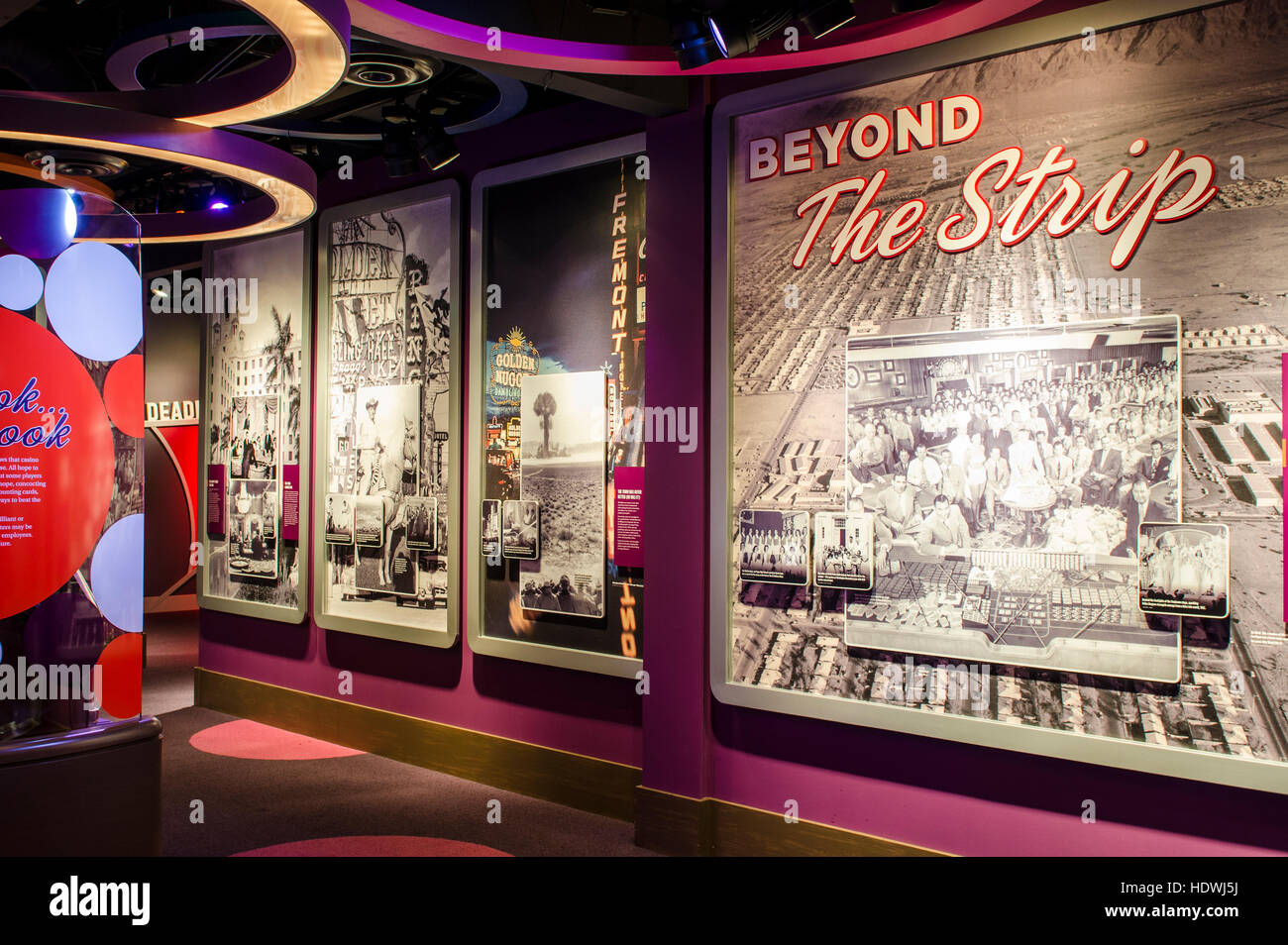 Exhibits and displays in The Mob Museum Las Vegas, Nevada. Stock Photo