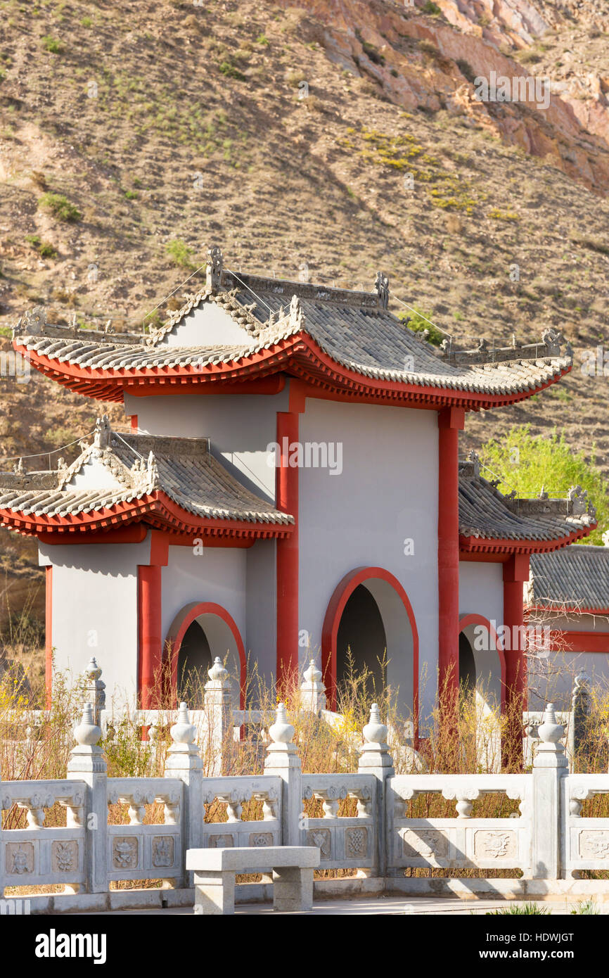 Entrance to 108 Pagodas, Wuzhong, Ningxia, China Stock Photo
