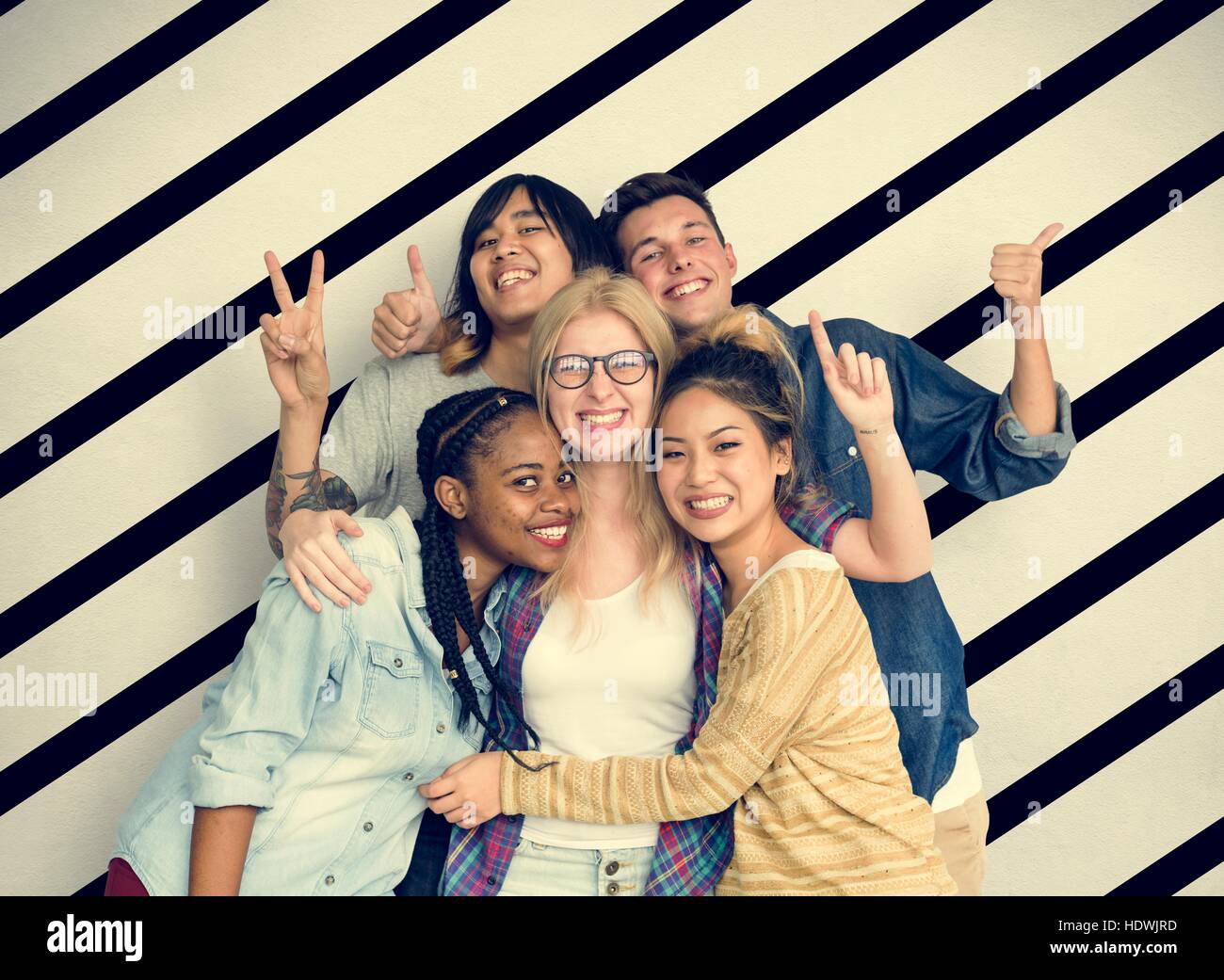 Diversity Students Friends Happiness Pose Concept Stock Photo - Alamy