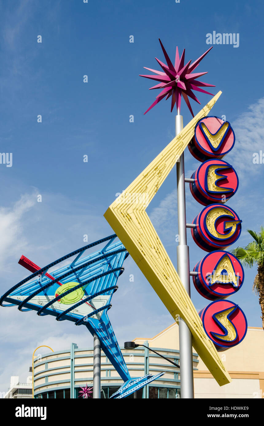 Oscar’s Neon Martini Glass and Vegas neon signs, Fremont Street, Neon