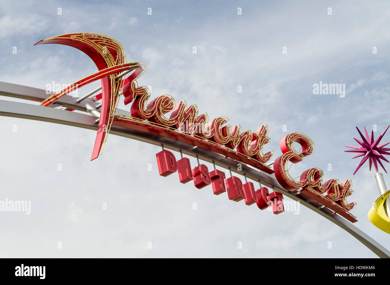 Fremont Street and neon sign, Las Vegas, Nevada. Stock Photo