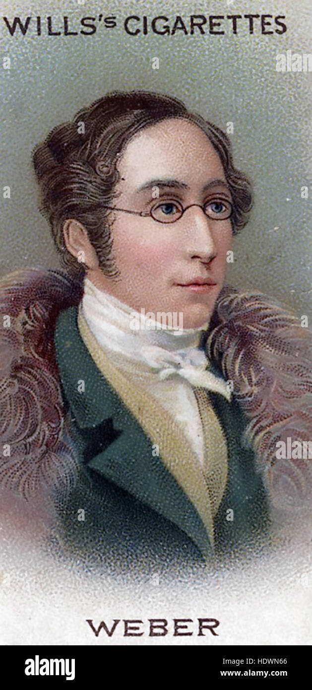CARL MARIA von WEBER (1786-1826) German composer on a cigarette card about 1935 Stock Photo