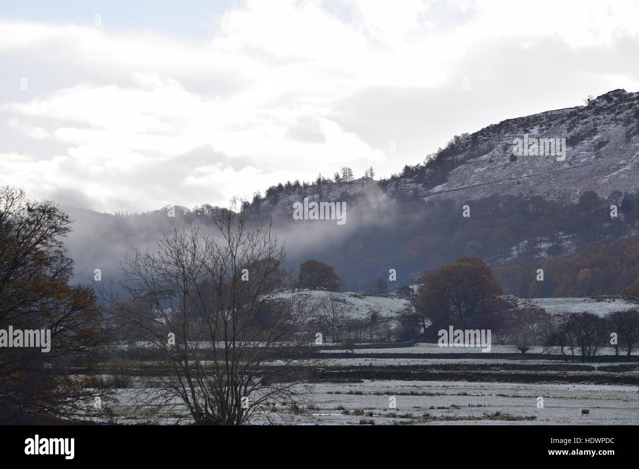 Langdale valley in winter Stock Photo