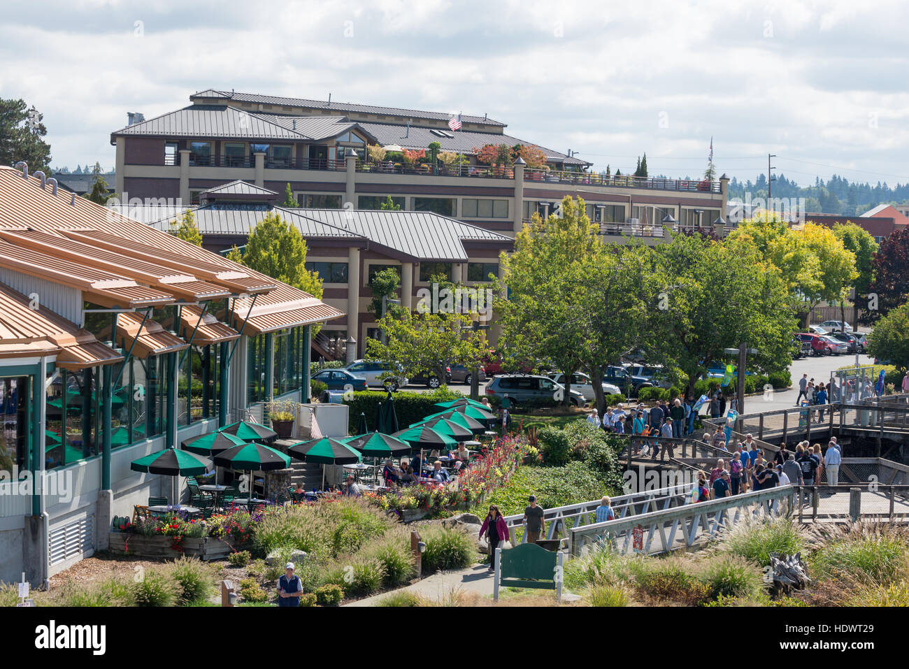 People in Percival Landing Park during the annual Olympia Harbor Days