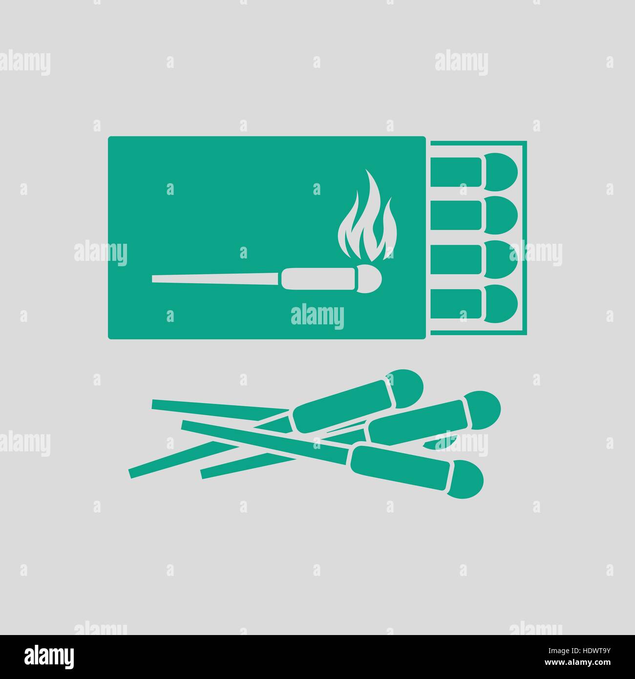 Match box icon. Gray background with green. Vector illustration Stock