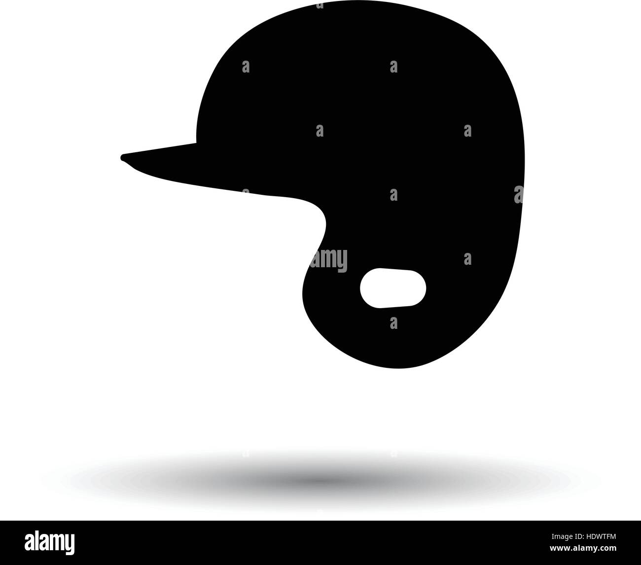 Baseball helmet icon. White background with shadow design. Vector
