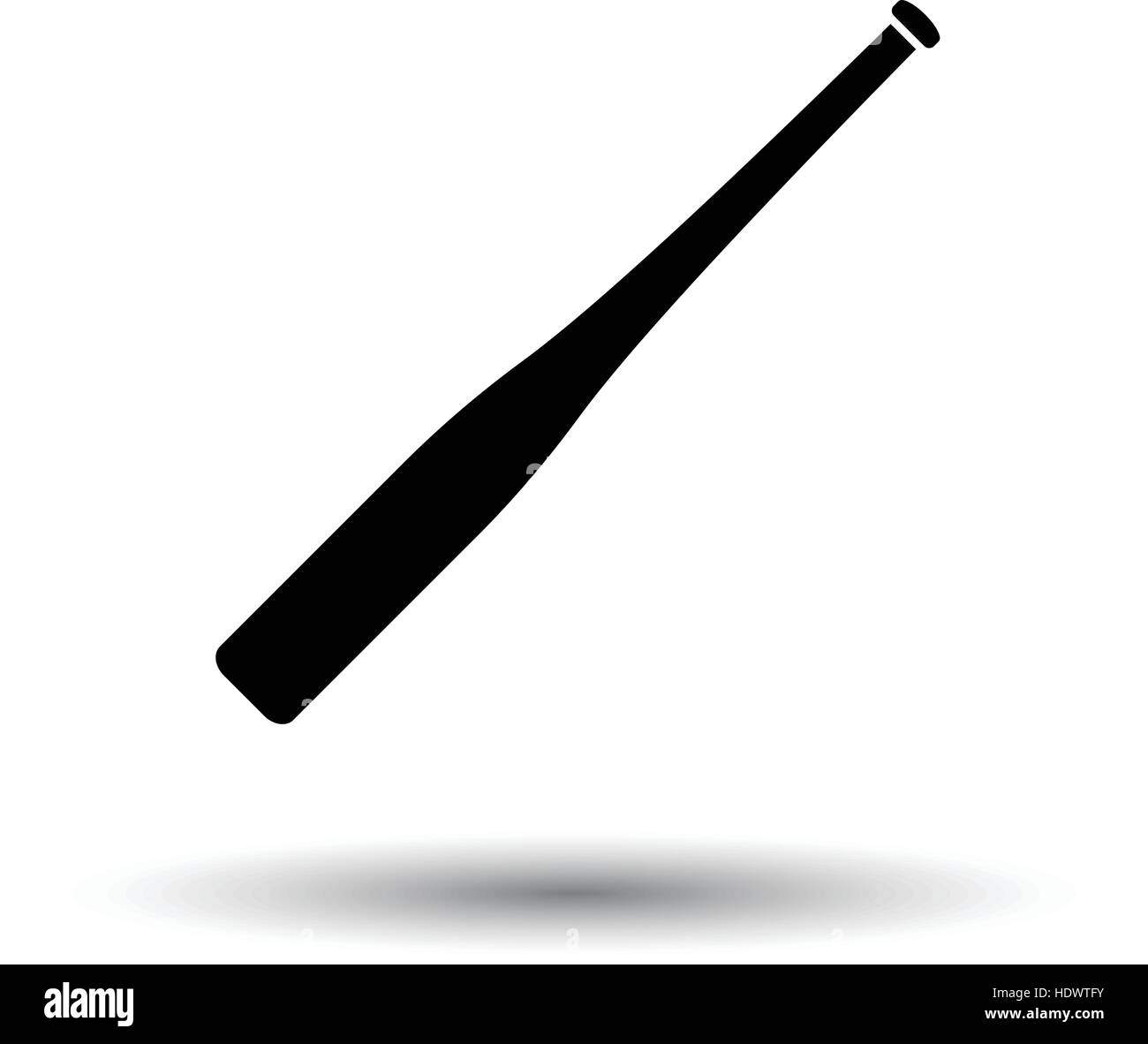 Baseball bat icon. White background with shadow design. Vector