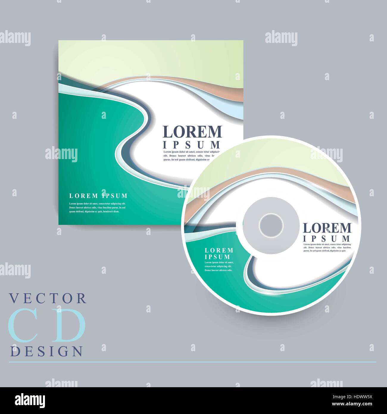 Modern Cd Cover Template Design With Glossy Wave Elements Stock Vector Image Art Alamy