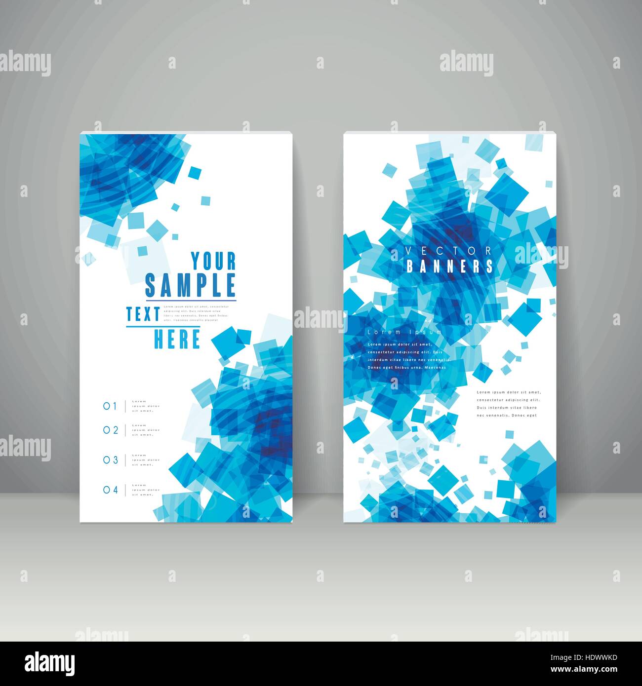abstract banner template design with blue translucent square Stock Vector Image & Art Alamy