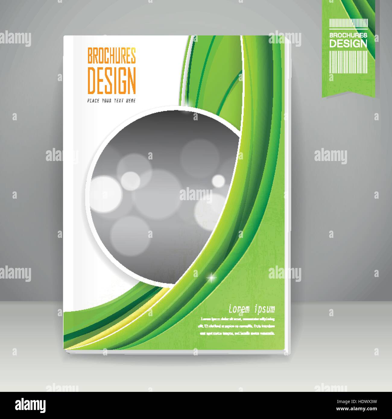modern design for half-fold brochure template with diamond element ...