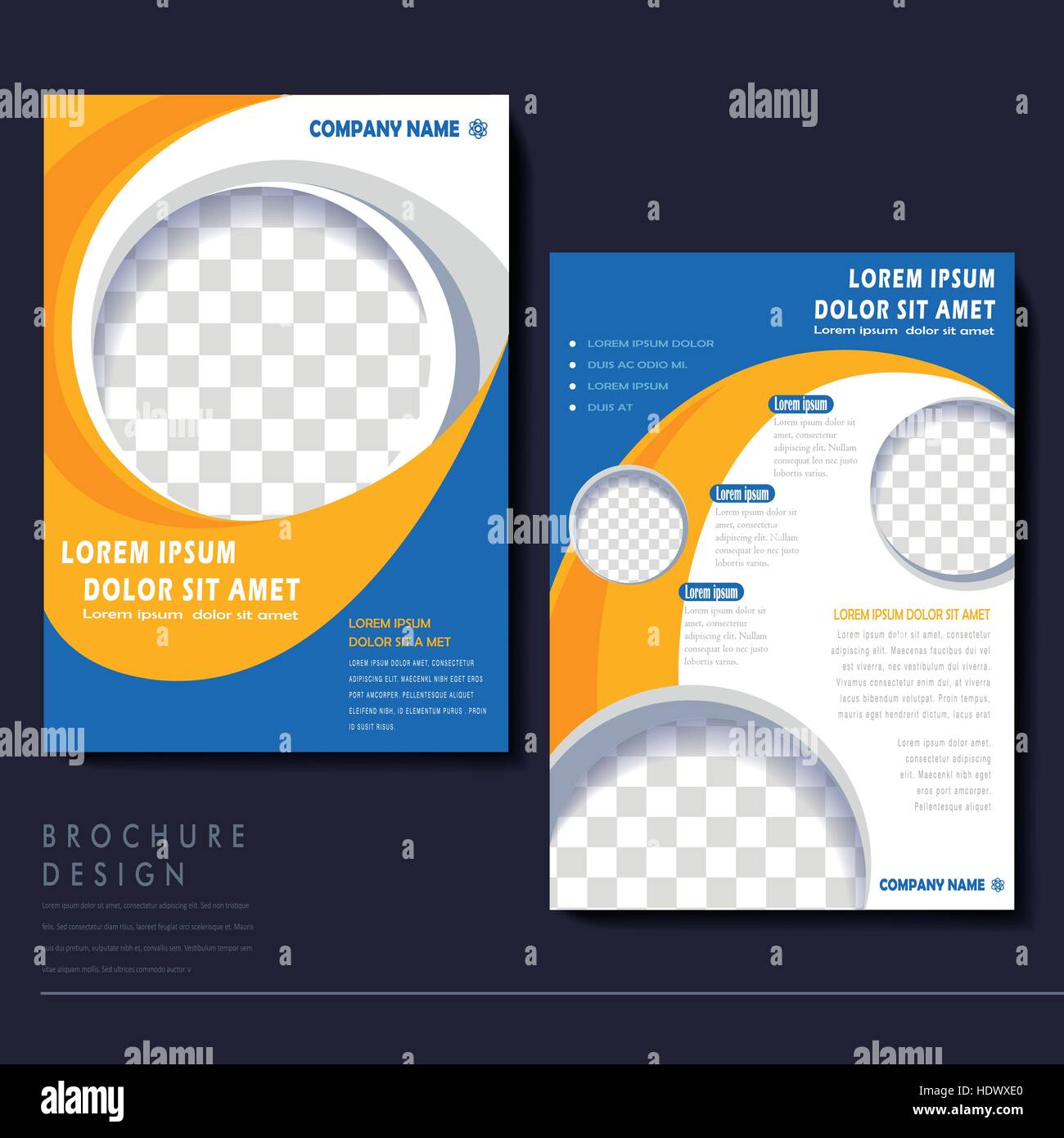 Modern Flyer Template For Business Concept In Blue And Orange Stock Vector Image Art Alamy