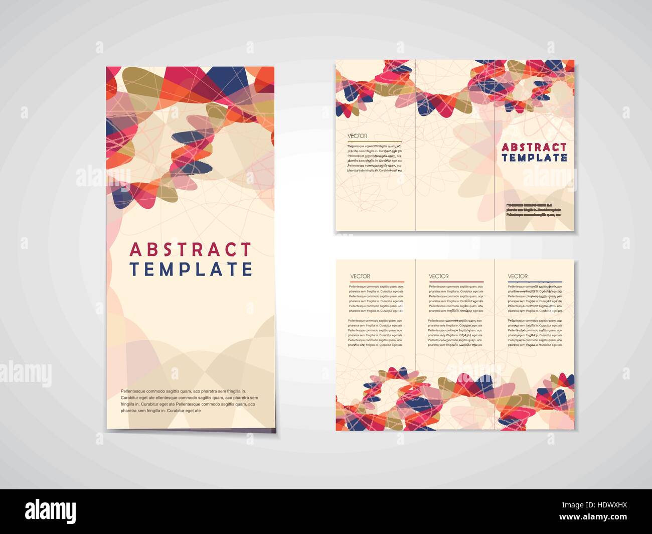 colorful abstract background tri fold brochure template in red and blue  Stock Vector Image & Art - Alamy