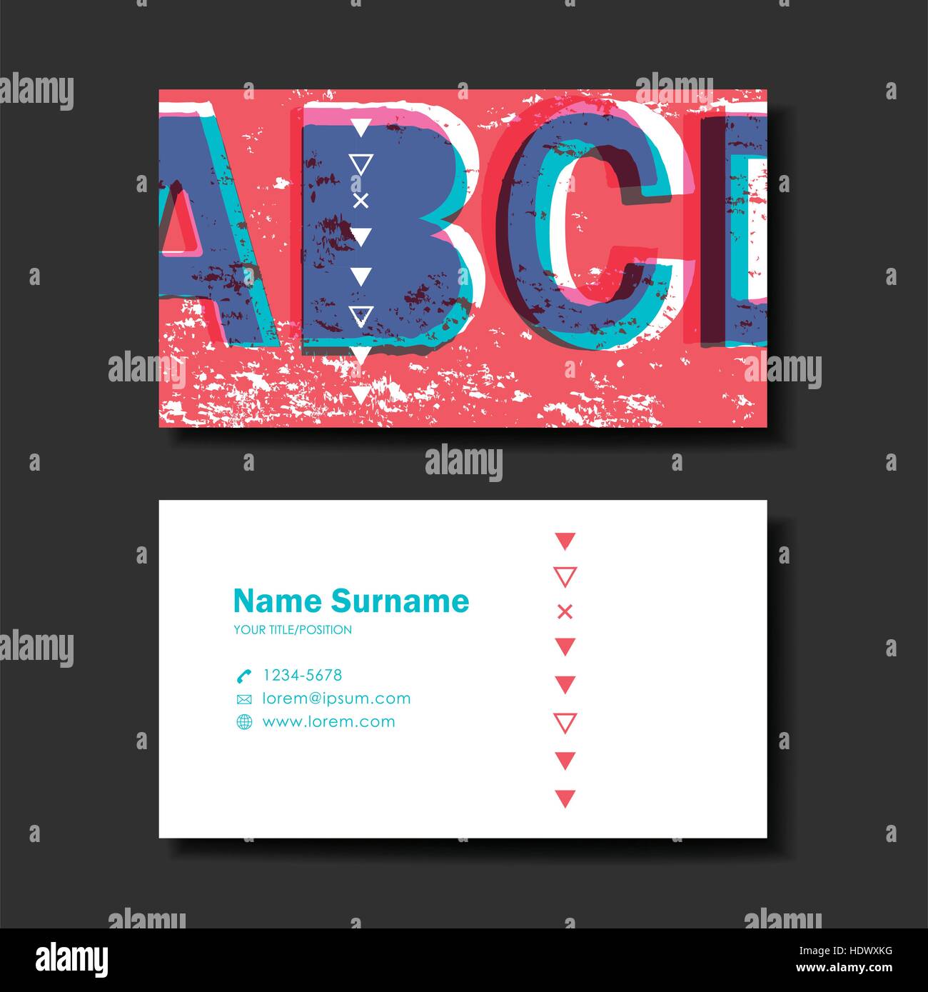 vector abstract creative business card design template of red Stock ...