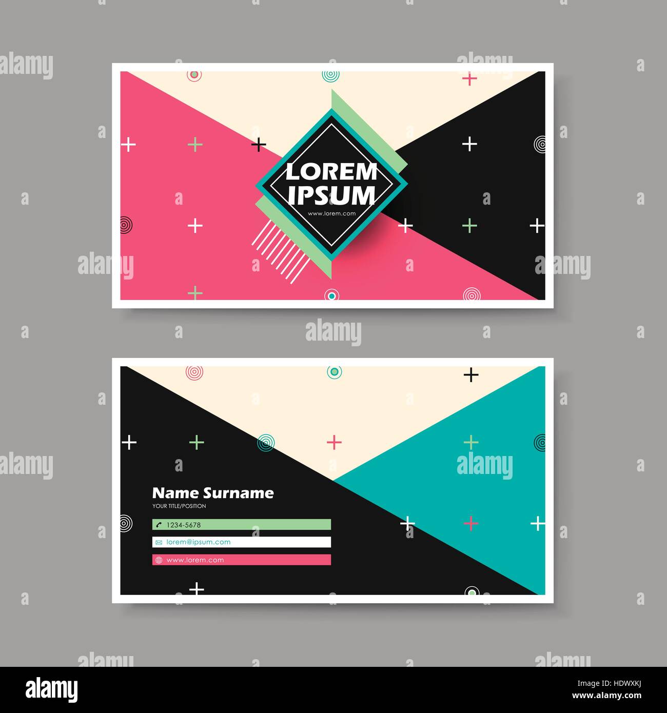 vector abstract creative business card design template of geometry ...