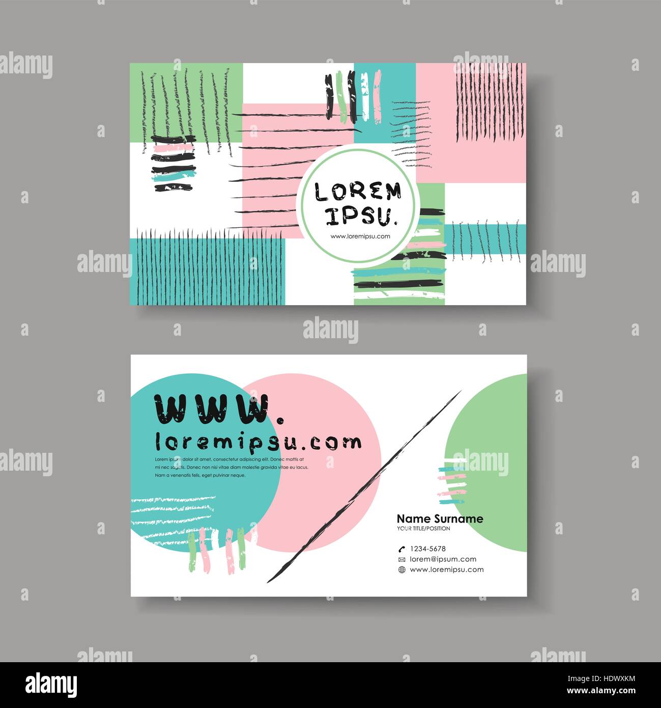 vector abstract creative business card design template of hand drawn ...