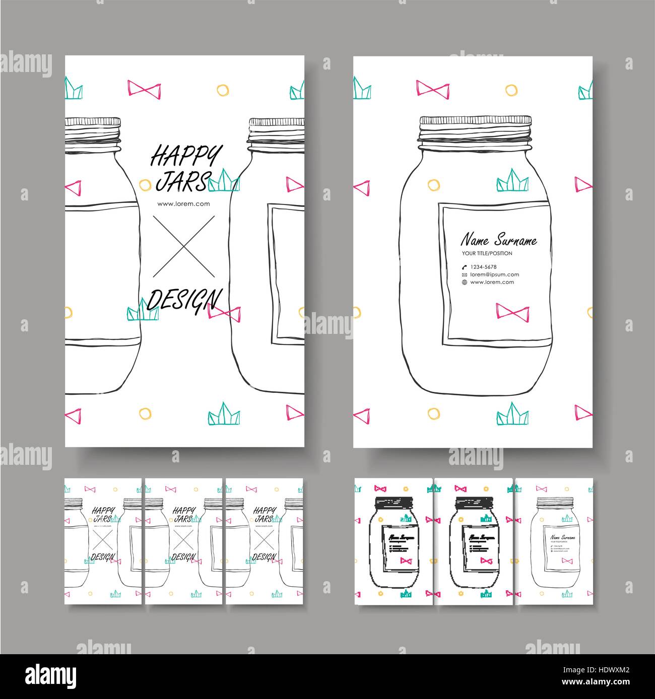 vector abstract creative business card design template of hand drawn ...