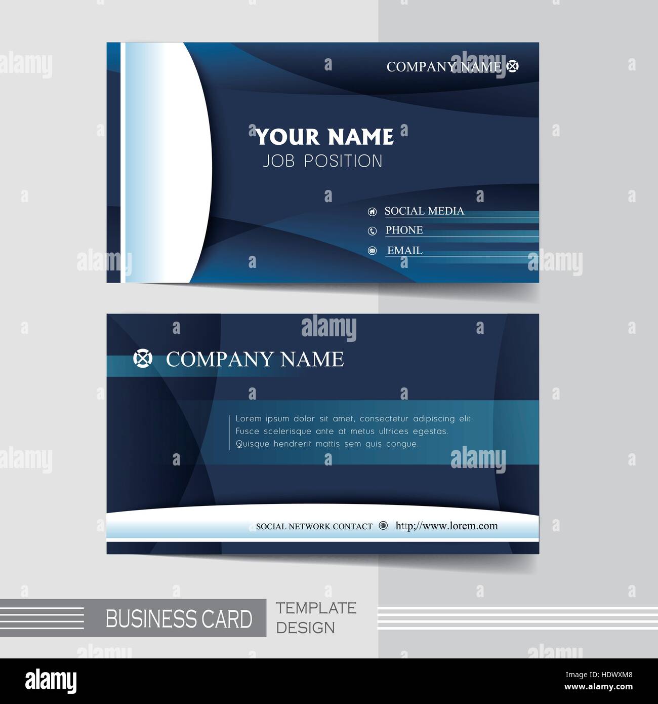 vector blue and white modern business card template Stock Vector Image ...