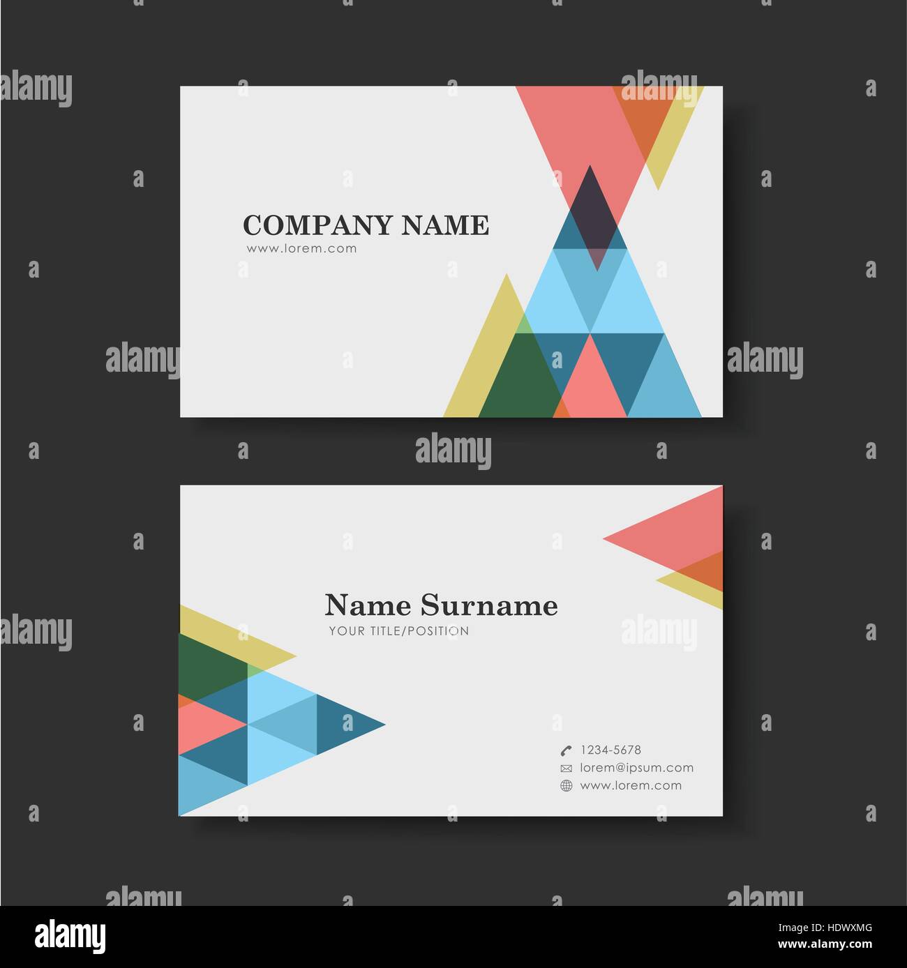 vector abstract creative business card design template of triangle ...