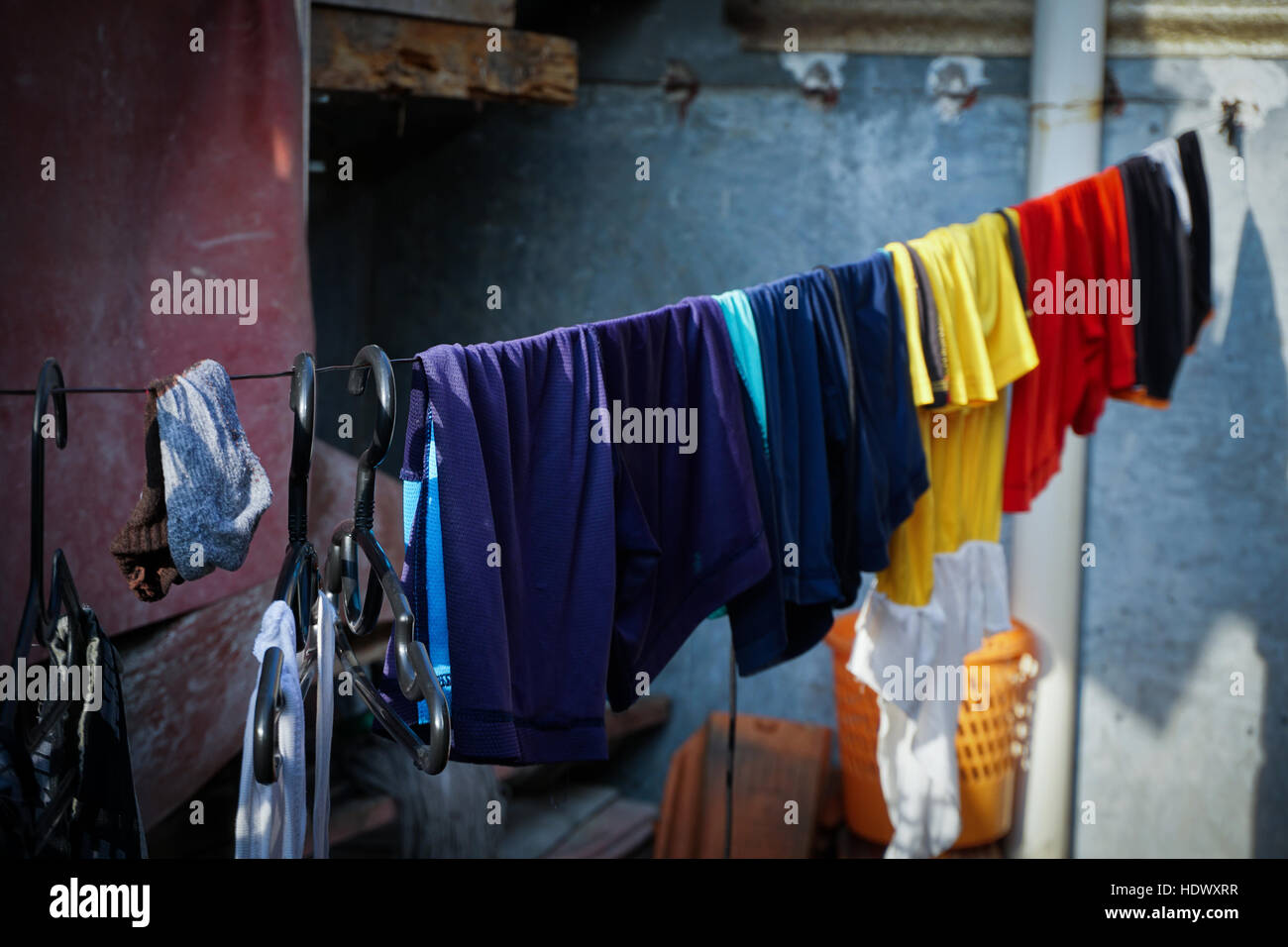 clothes line laundry with lot of photo taken in depok jakarta indonesia