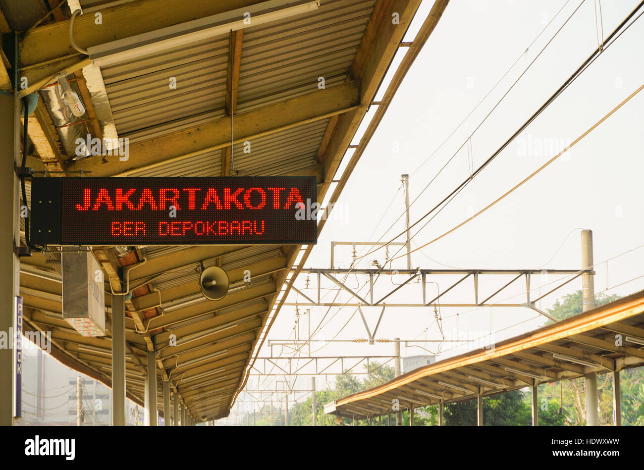 sign for announcement the next destination in railway or train station