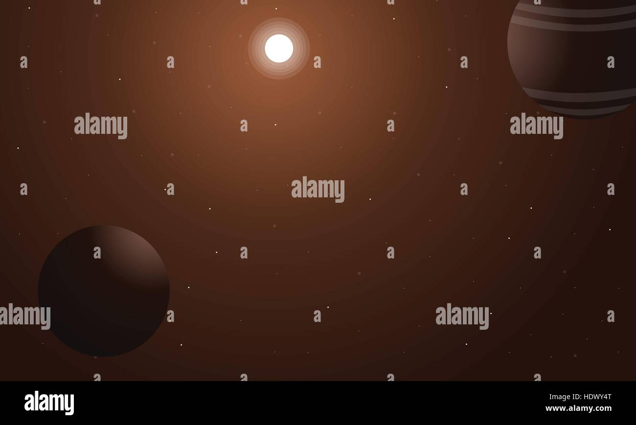 Outer space with planet of landscape Stock Vector Image & Art - Alamy
