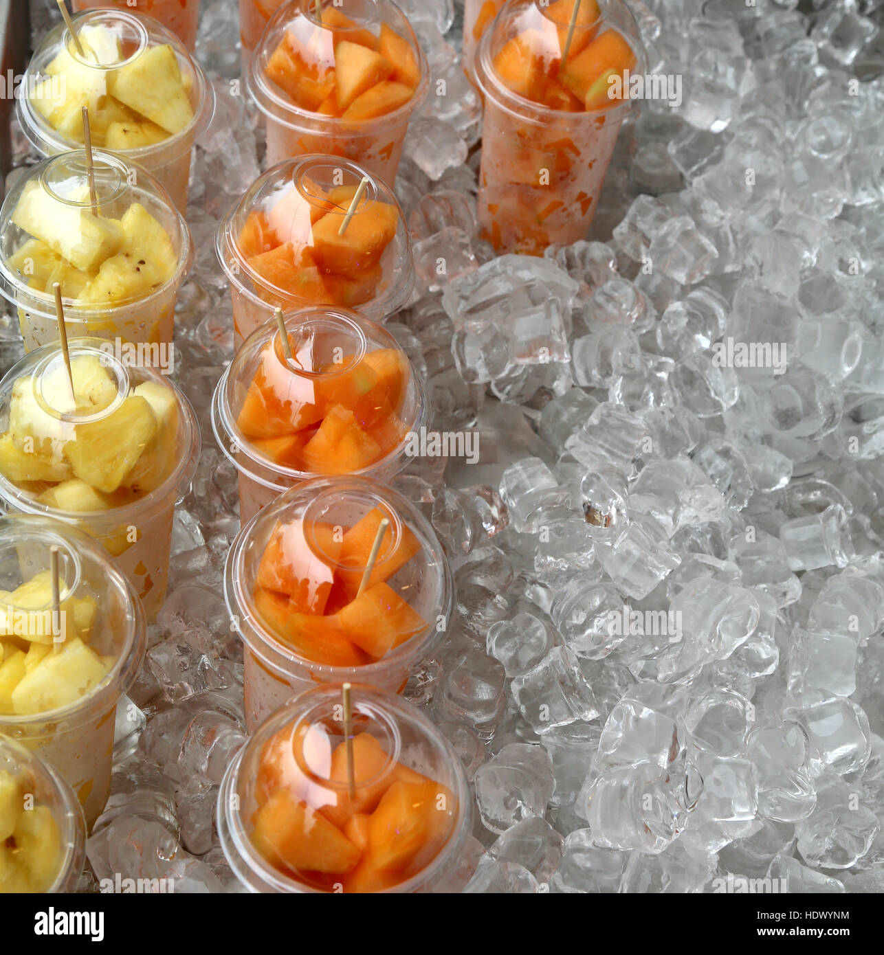 Pineapple melon fruit salad hi-res stock photography and images - Alamy