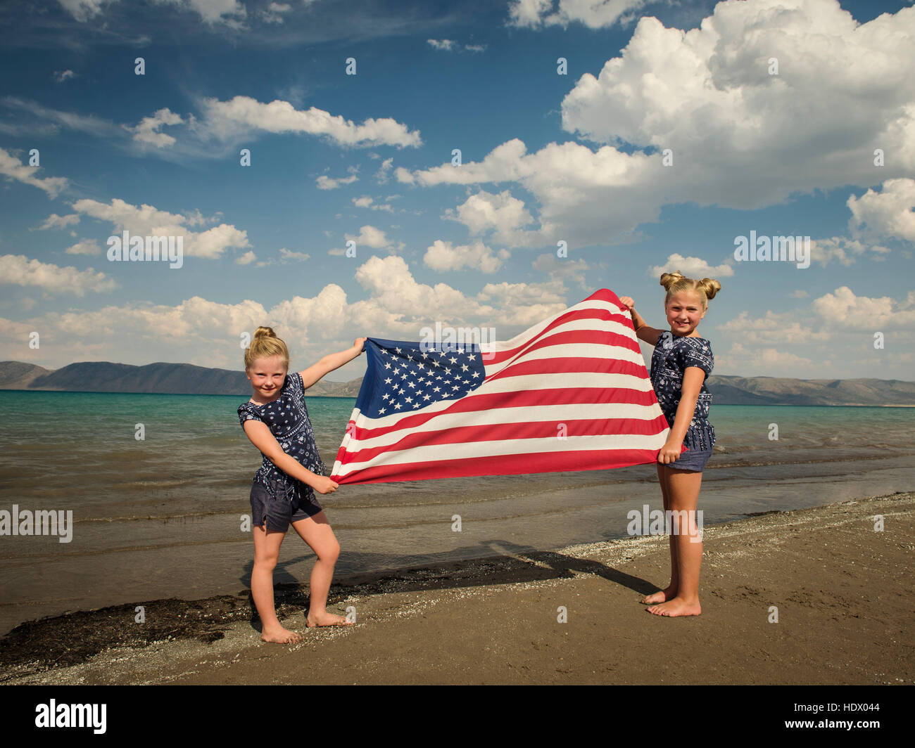 Children holding flag hi-res stock photography and images - Alamy