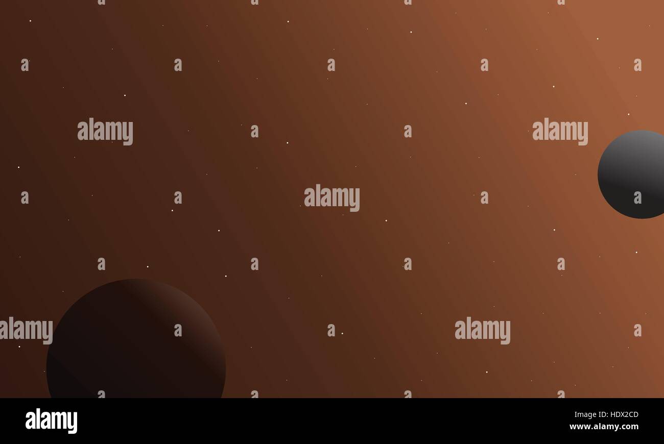 Outer space background with planet landscape vector art Stock Vector ...