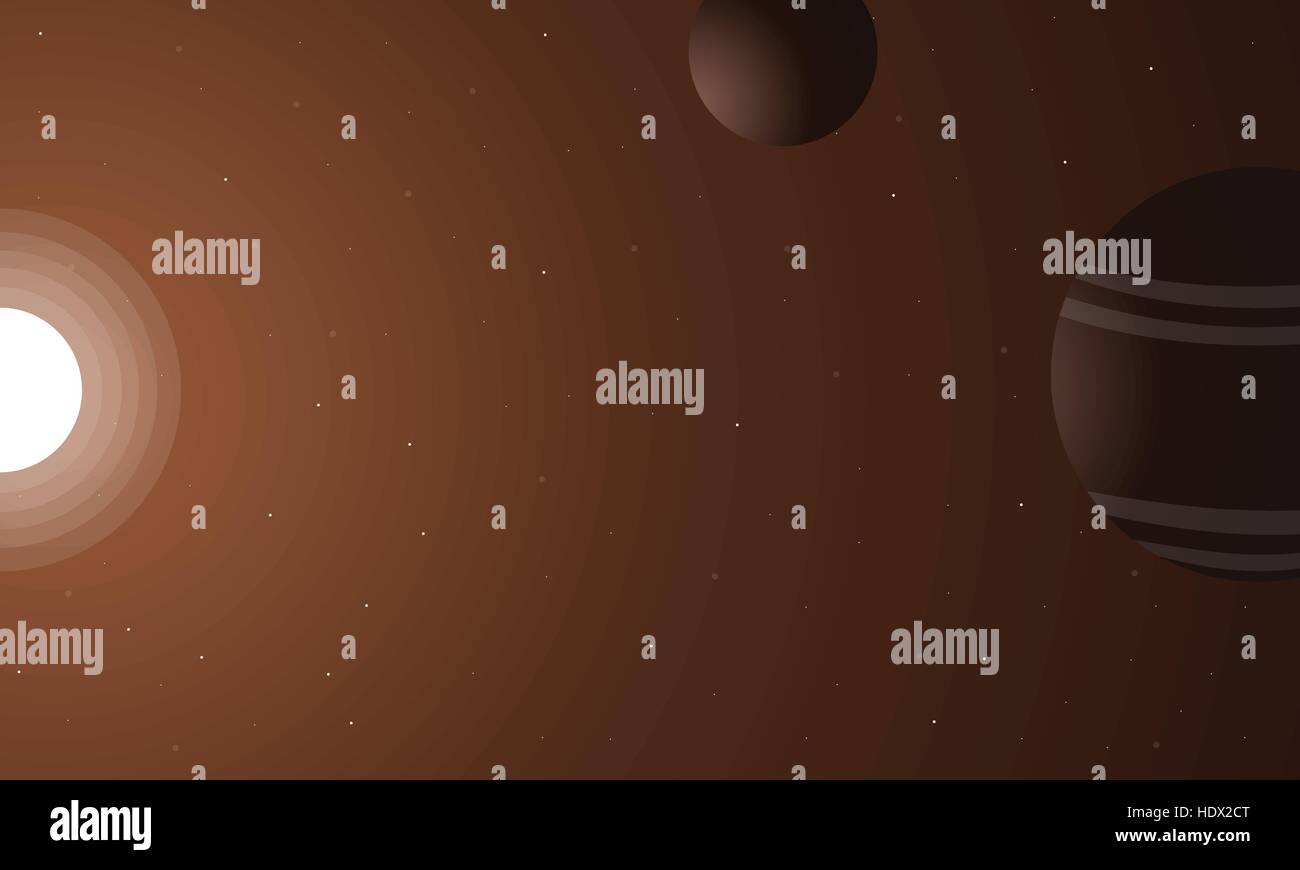 Illustration of outer space sun and planet Stock Vector Image & Art - Alamy