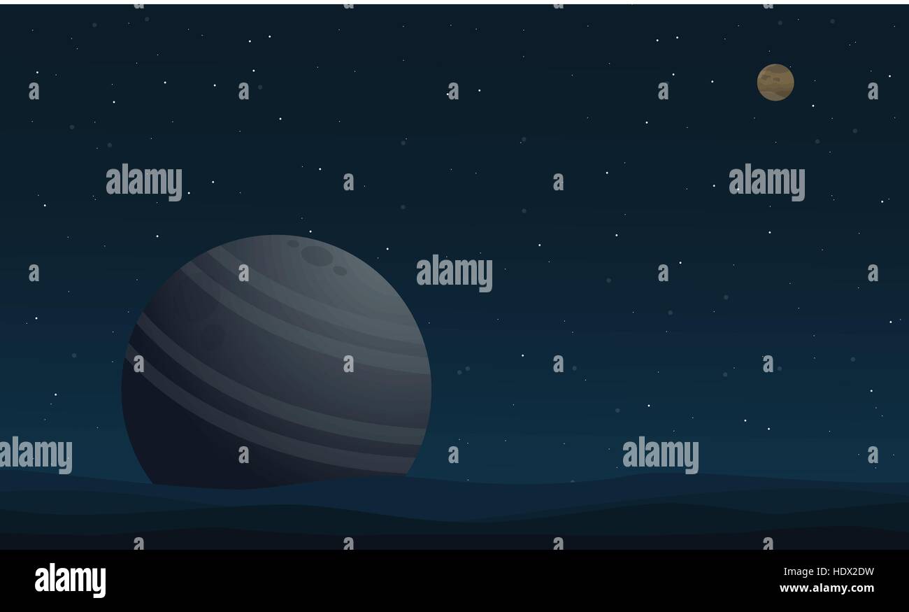 Beauty landscape outer space with planet Stock Vector Image & Art - Alamy