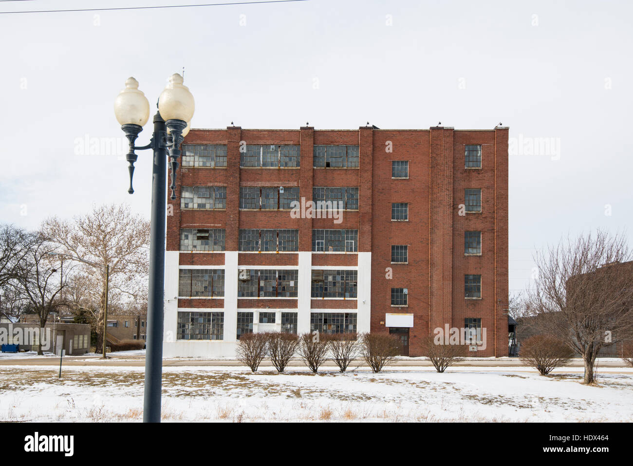 Old warehouse used as a storage building in Kankakee, Illinois Stock