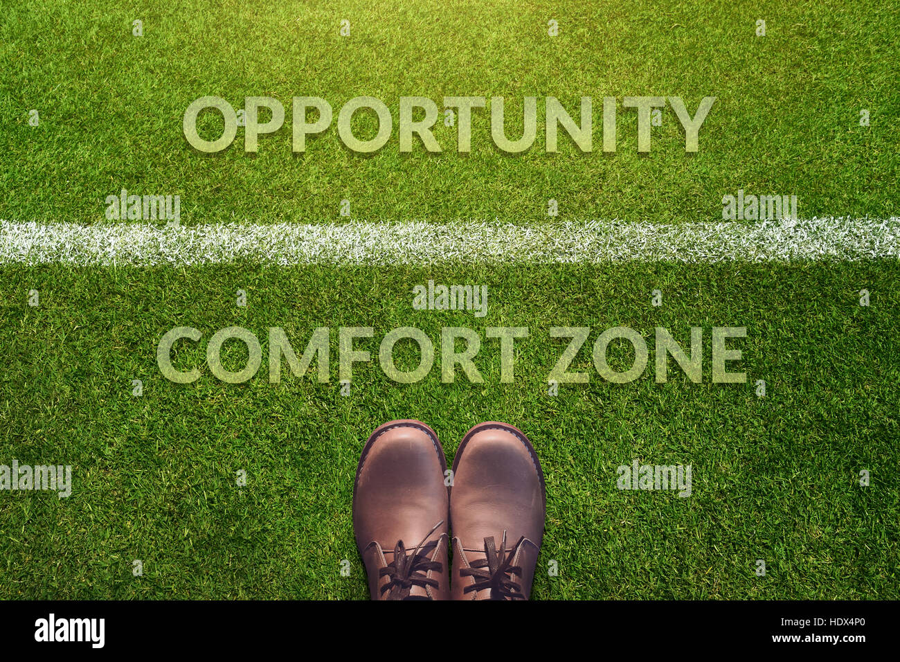 Top View Male With Leather Shoes And Word Comfort Zone And