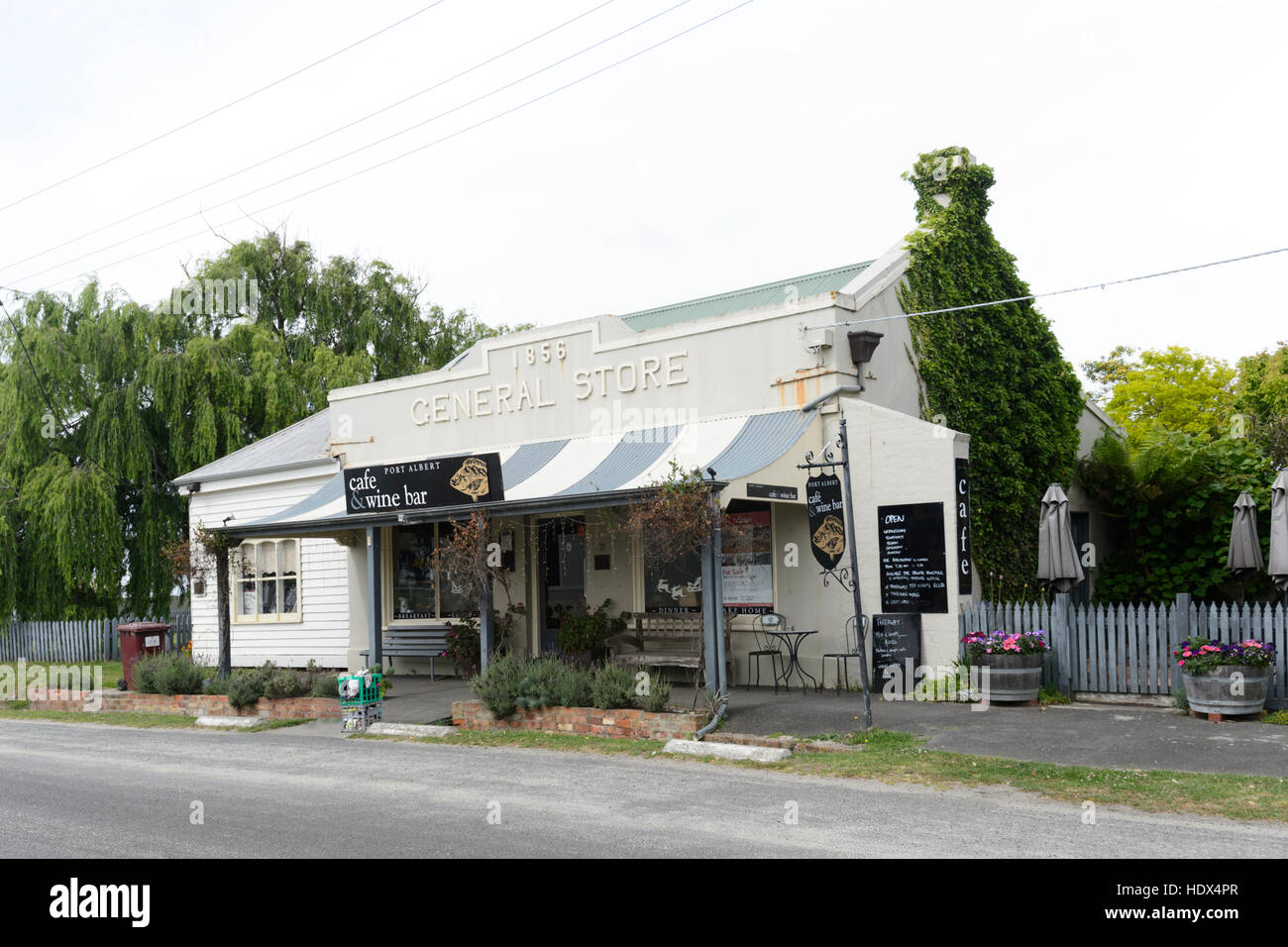 Café & Wine bar inside an old General Store, built 1856, Port Albert, Victoria, VIC, Australia Stock Photo