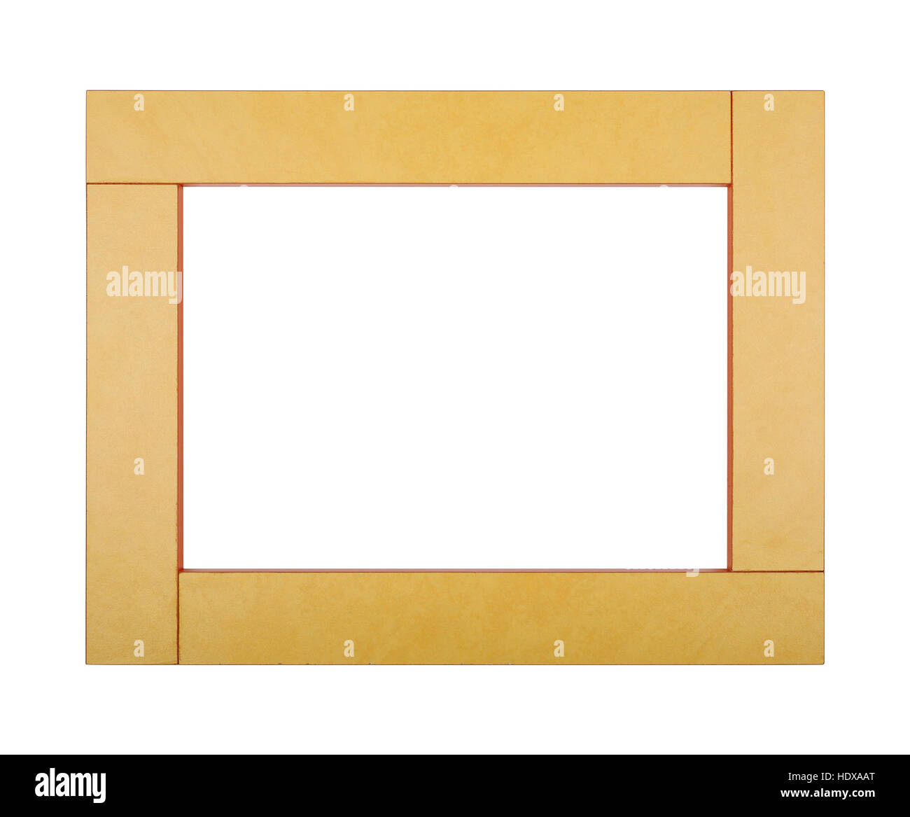 Yellow modern frame on a white background. Isolated. Stock Photo
