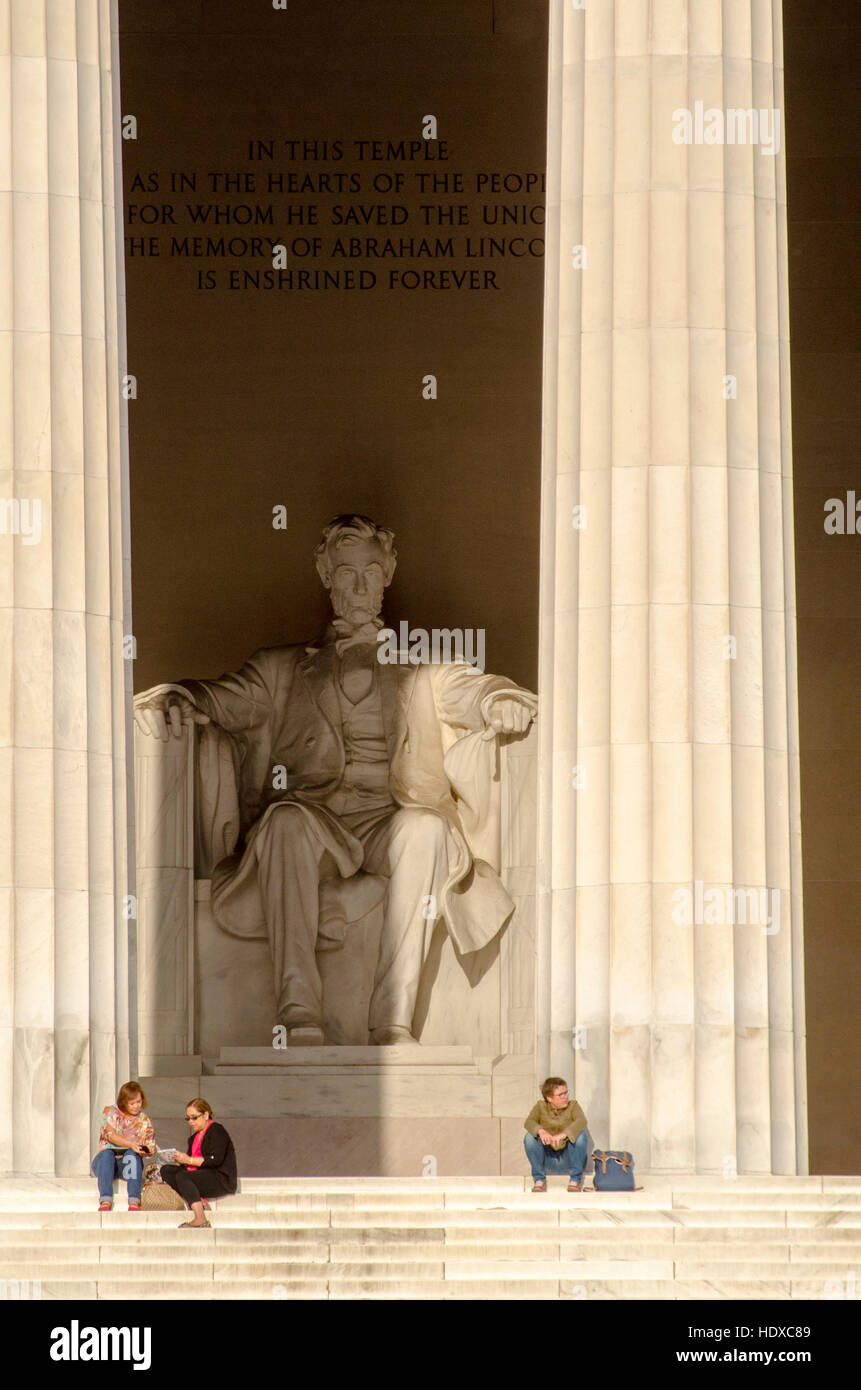 At the Lincoln Memorial, on the National Mall in Washington, DC. Stock Photo