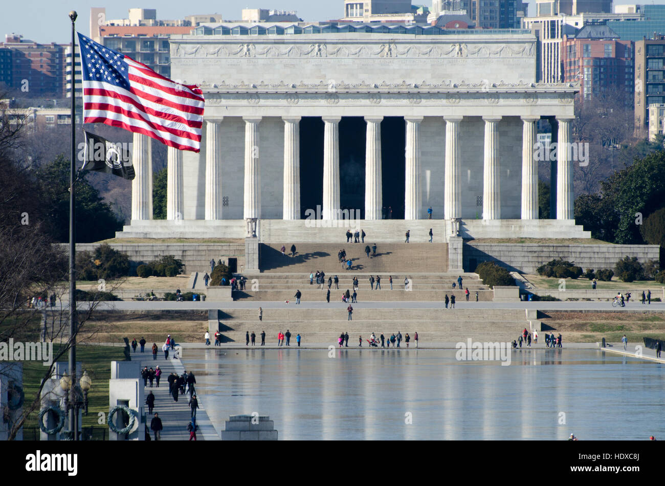 At the Lincoln Memorial, on the National Mall in Washington, DC. Stock Photo