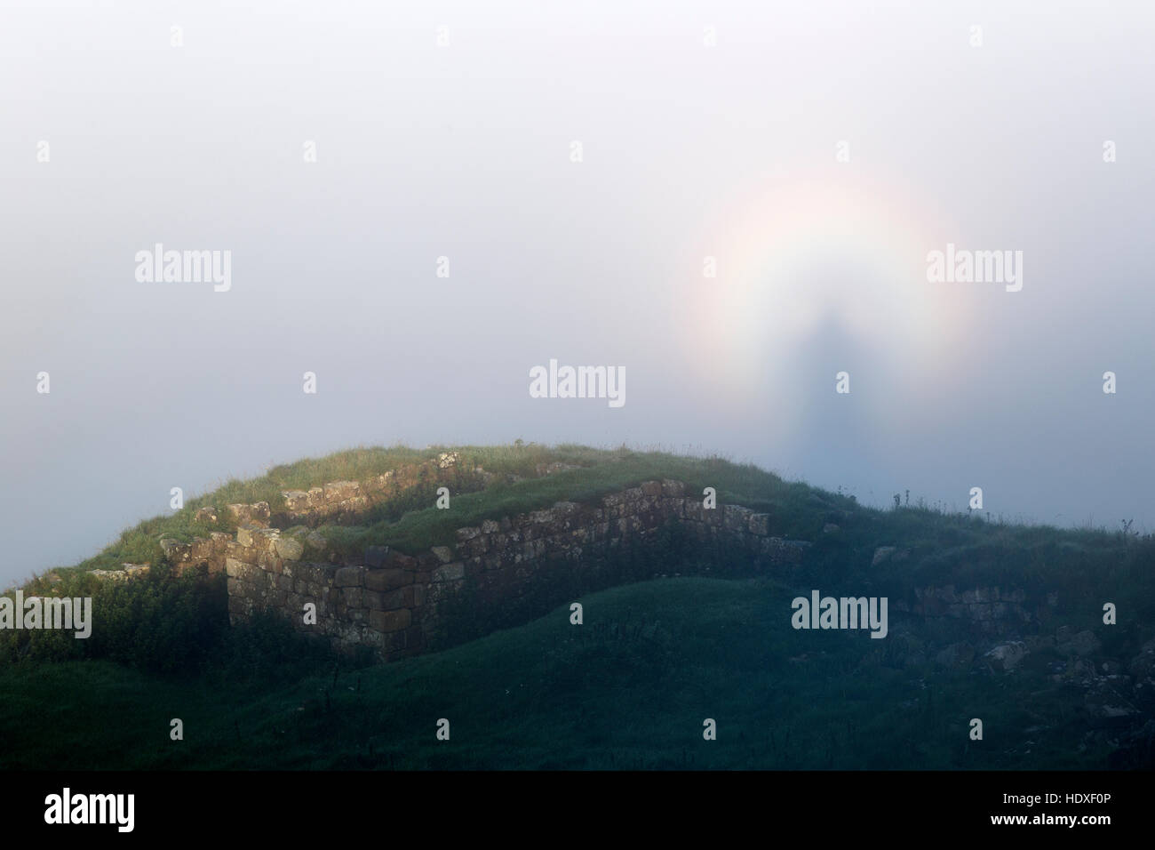 A ghostly Brocken spectre and Glory beside the remains of Turret 44B ...