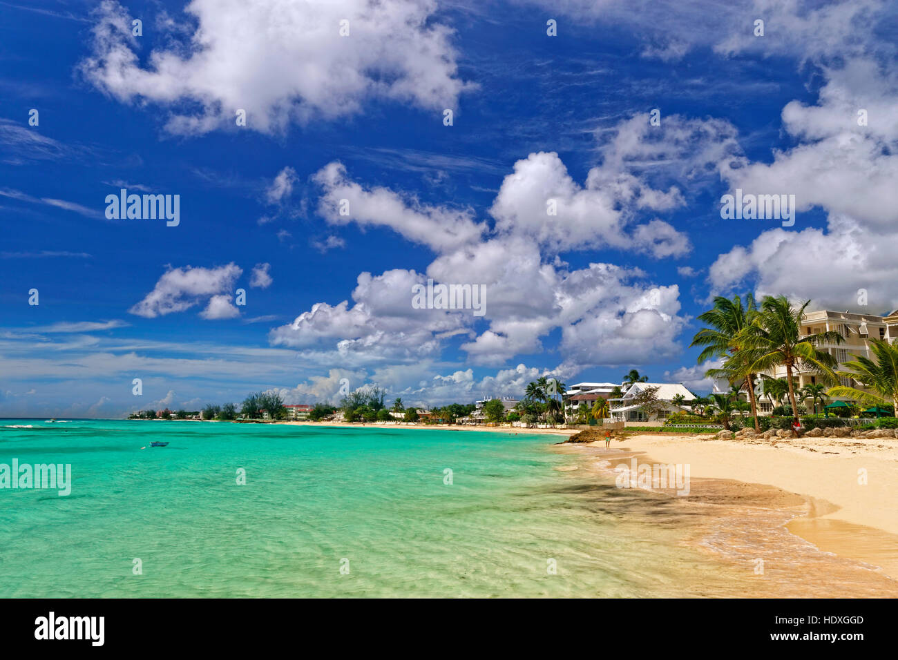 Worthing Beach at Worthing, between St. Lawrence Gap and Bridgetown, South coast, Barbados, Caribbean. Stock Photo