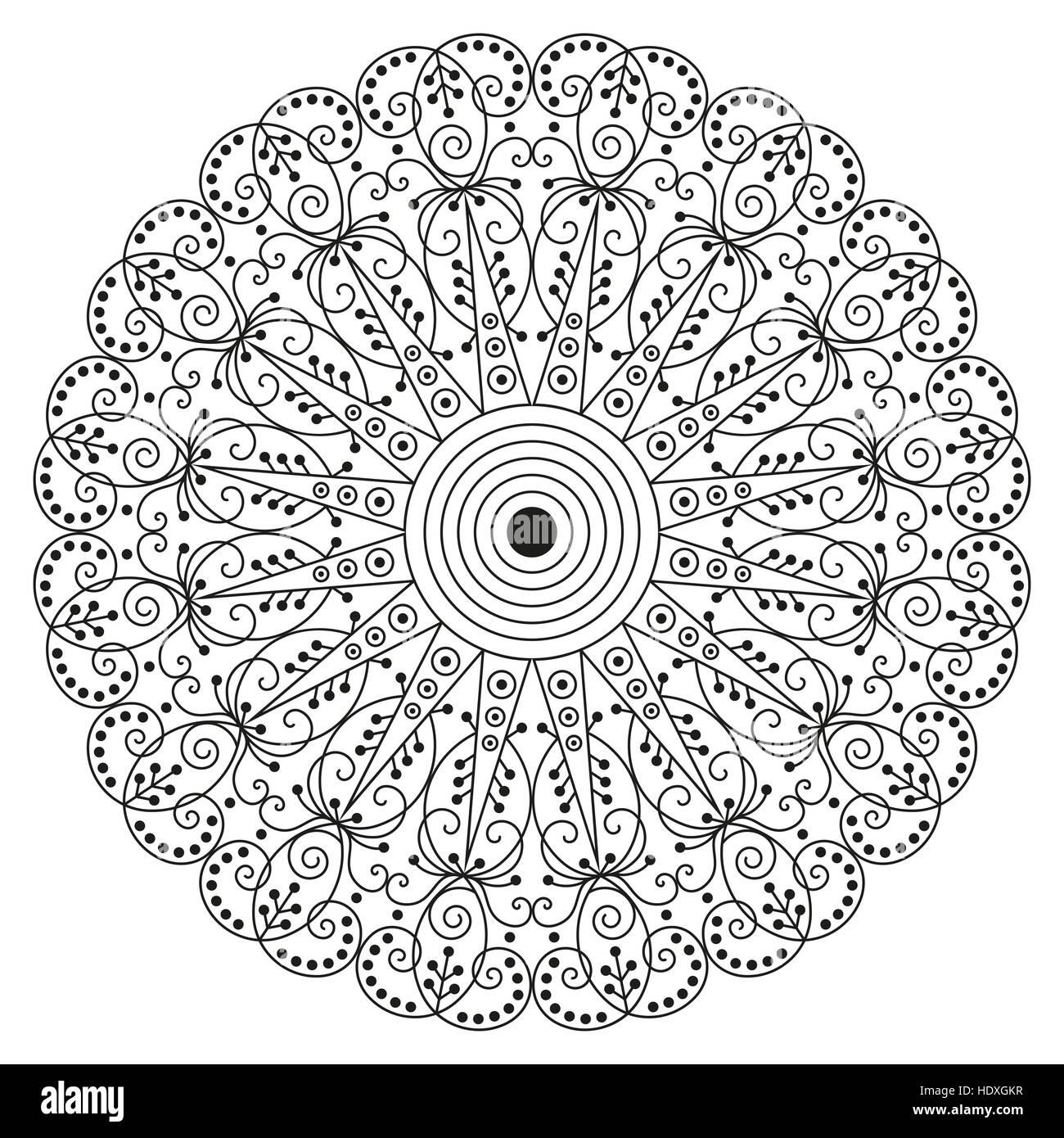 Blackwhite round ethnic pattern. Element for design Stock Photo Alamy