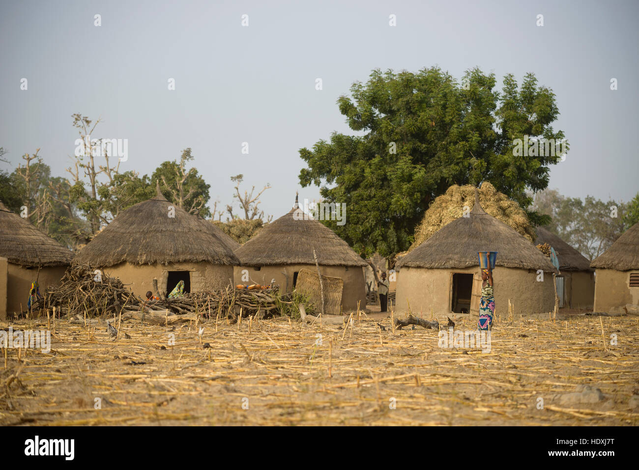 Rural life in a Fulani village of the Sahel in northeastern Burkina Faso Stock Photo