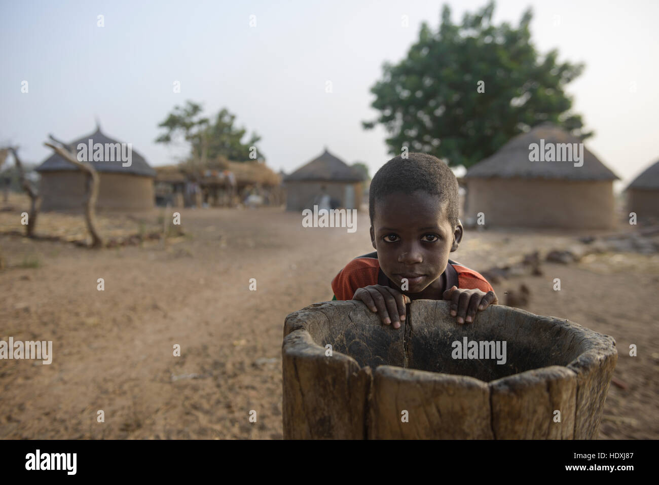 Rural life in a Fulani village of the Sahel in northeastern Burkina Faso Stock Photo