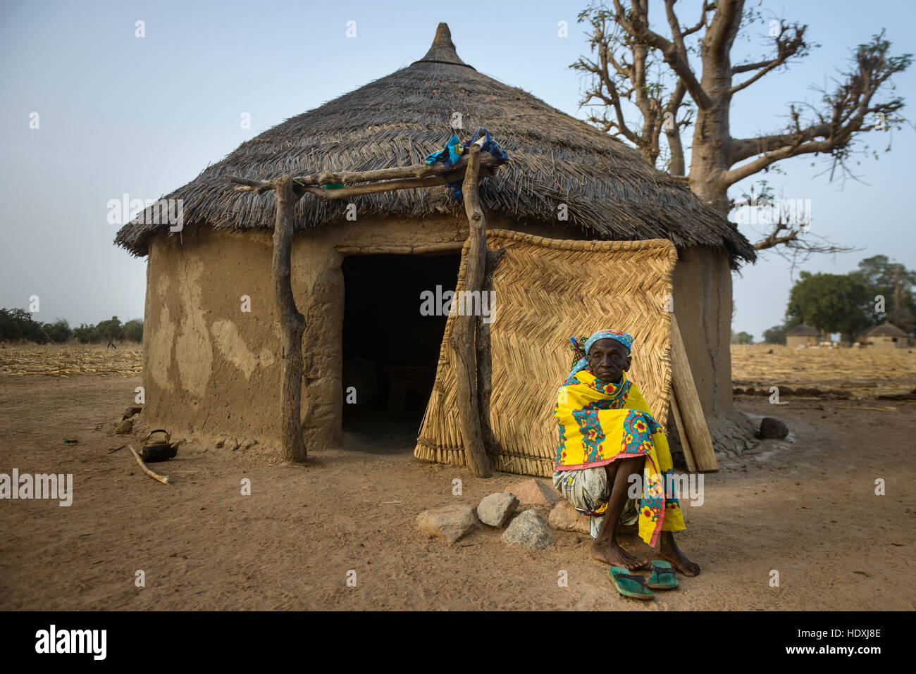 Rural life in a Fulani village of the Sahel in northeastern Burkina Faso Stock Photo