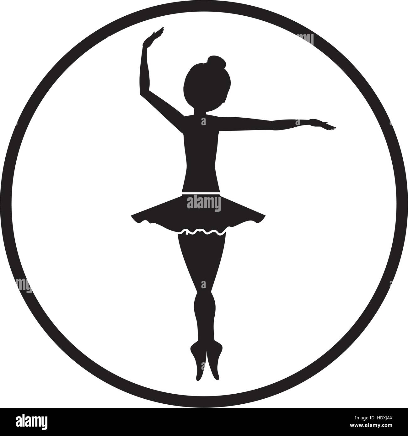 Girl practice ballet icon. Dancer sport person health and balance theme ...