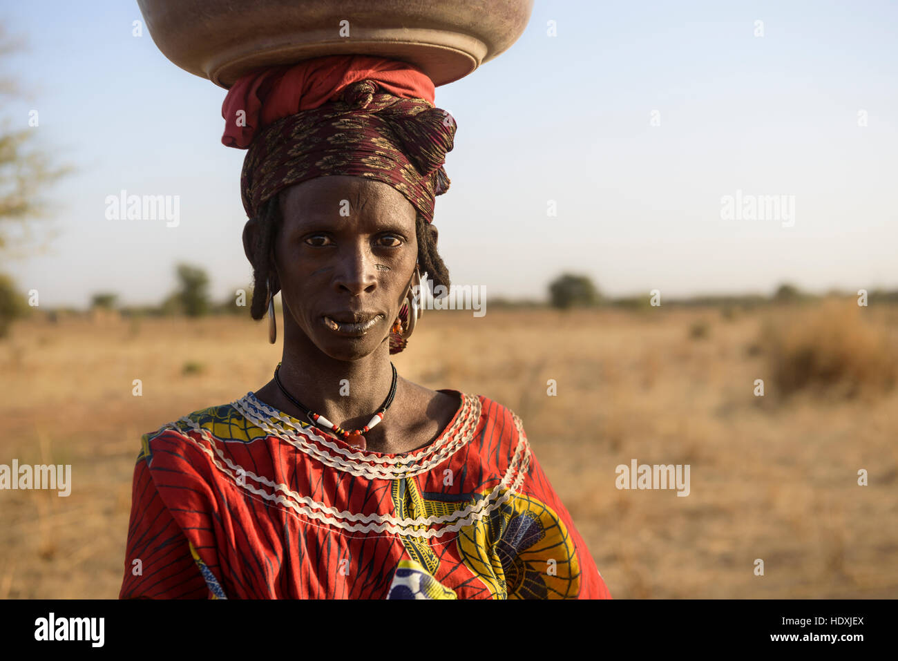 Fulani nomads of the of the Bel'ah group of the Sahel, Burkina Faso Stock Photo