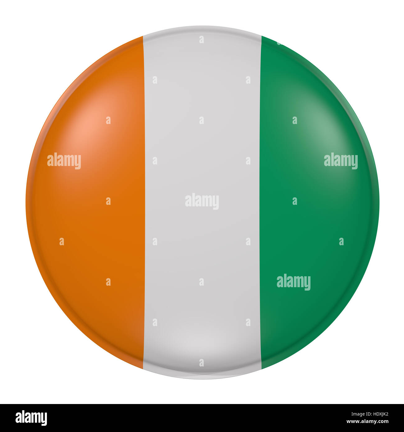 3d rendering of an Ivory Coast flag on a button Stock Photo - Alamy