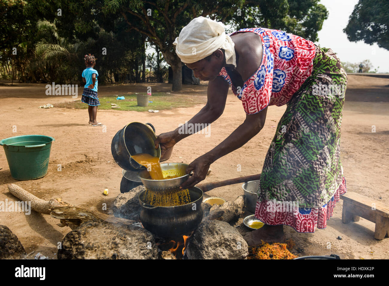 Village life in rural Ivory Coast Stock Photo