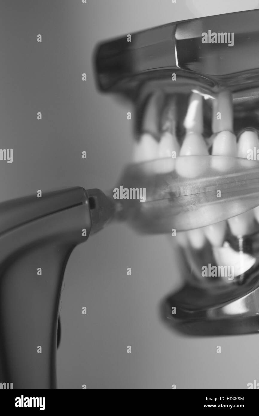 Vibrating dental device with invisible orthodontics Stock Photo Alamy