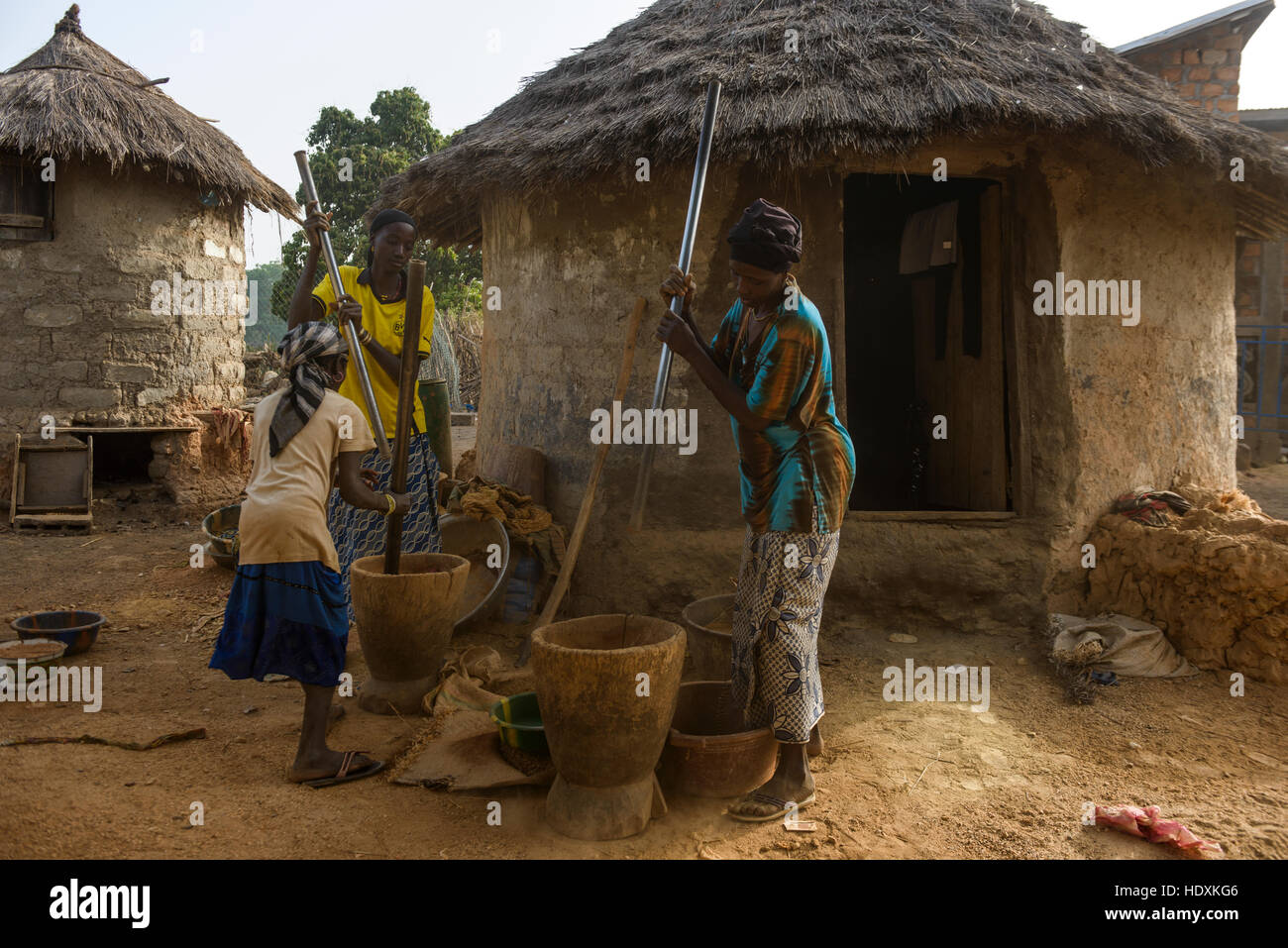 Village life in Guinea Stock Photo